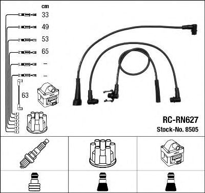 8505 NGK Комплект проводов зажигания для Renault 21