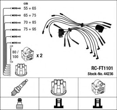 44236 NGK Комплект проводов зажигания для Alfa Romeo 75
