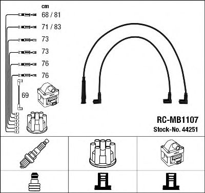 44251 NGK Комплект проводов зажигания
