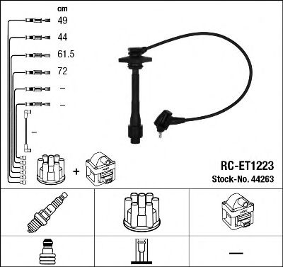 44263 NGK Комплект дротів запалювання для Toyota Corolla