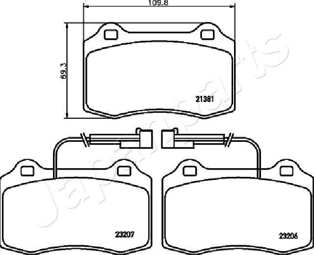 pa0201af Japanparts Тормозные колодки