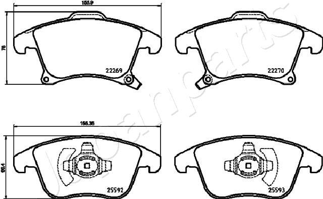 PA0311AF Japanparts Тормозные колодки