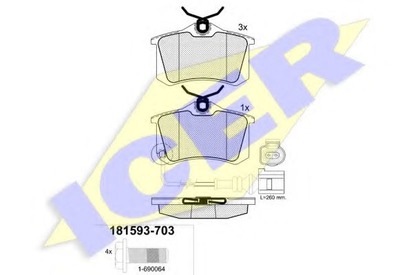 181593-703 Icer Гальмівні колодки