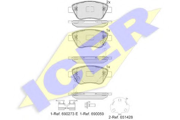 Гальмівні колодки Icer 181810-203 для Opel Adam