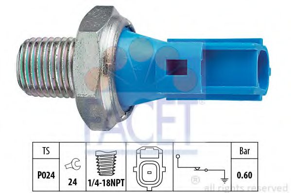 7.0147 Facet Датчик тиску оливи для Ford Transit