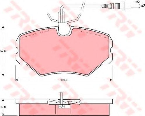 GDB1051 TRW Гальмівні колодки для Peugeot 405
