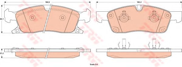 GDB4604 TRW Тормозные колодки для Jeep Grand Cherokee