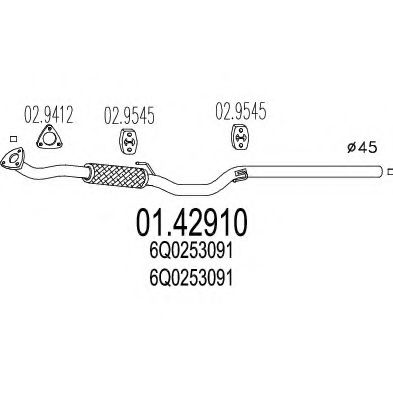01.42910 MTS Приемная труба