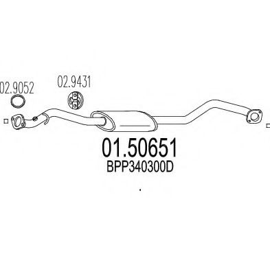 01.50651 MTS Средний глушитель выхлопных газов для Mazda MX-5