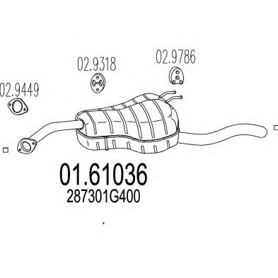 01.61036 MTS Глушитель выхлопных газов конечный для Kia Rio
