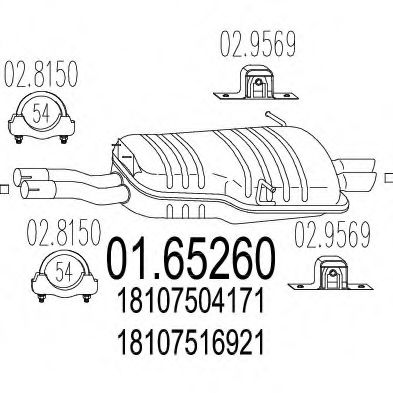 01.65260 MTS Глушник вихлопних газів кінцевий для BMW 3 Series