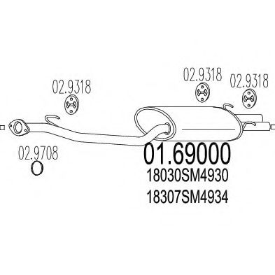 01.69000 MTS Глушник вихлопних газів кінцевий