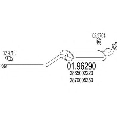 01.96290 MTS Глушитель выхлопных газов конечный для Hyundai Atos