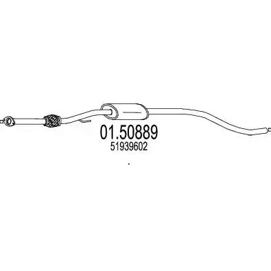 0150889 MTS Средний глушитель выхлопных газов для Fiat 500