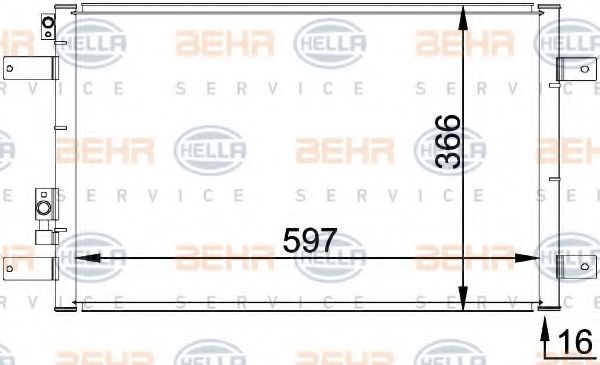 8FC 351 036-111 Behr Hella Радіатор кондиціонера