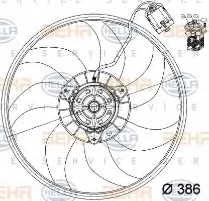 8EW 351 039-741 Behr Hella Вентилятор системи охолодження двигуна