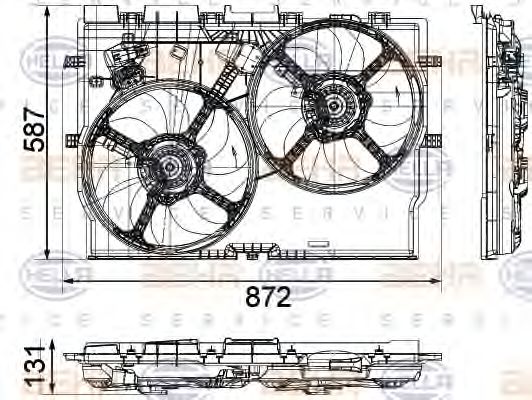 8EW 351 041-451 Behr Hella Вентилятор системи охолодження двигуна для Fiat Ducato