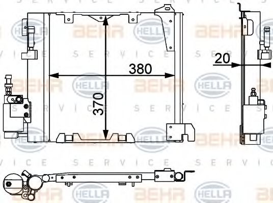 8FC 351 301-371 Behr Hella Радіатор кондиціонера