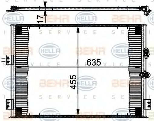 8FC 351 302-071 Behr Hella Радіатор кондиціонера для Toyota Hiace