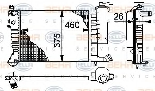 8MK 376 710-254 Behr Hella Радиатор охлаждения двигателя для Citroen Xsara