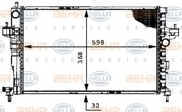8MK 376 714-381 Behr Hella Радіатор охолодження двигуна