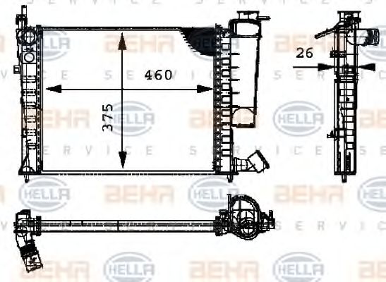 8MK 376 716-634 Behr Hella Радіатор охолодження двигуна