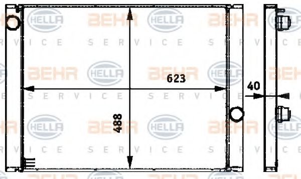 8MK 376 719-151 Behr Hella Радіатор охолодження двигуна для BMW 5 Series