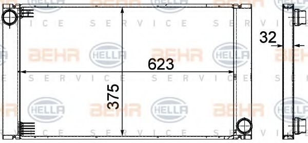 8MK 376 753-581 Behr Hella Радиатор охлаждения двигателя для BMW 5 Series
