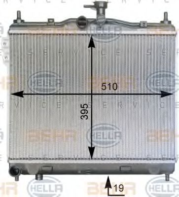 8MK 376 762-001 Behr Hella Радіатор охолодження двигуна для Hyundai Getz