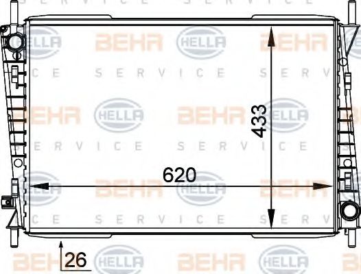 8MK 376 764-141 Behr Hella Радіатор охолодження двигуна для Jaguar X-type