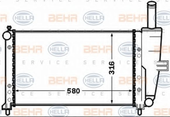 8MK 376 767-611 Behr Hella Радиатор охлаждения двигателя для Fiat Punto