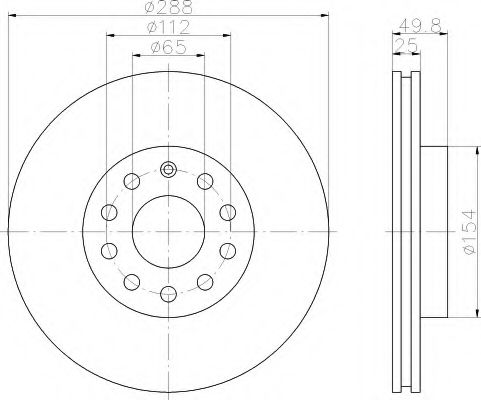 8DD 355 109-581 Behr Hella Гальмівний диск