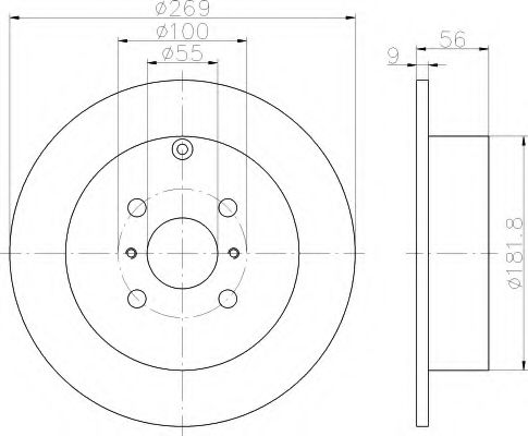 8DD 355 110-491 Behr Hella Гальмівний диск