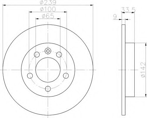 8DD 355 107-461 Behr Hella Гальмівний диск