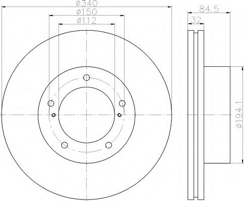 8DD 355 116-551 Behr Hella Гальмівний диск