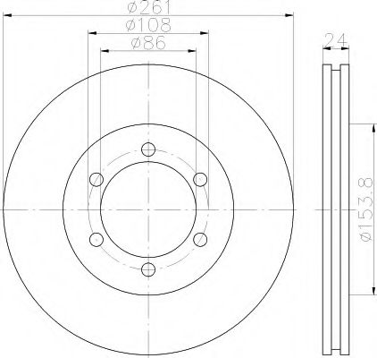 8DD 355 117-401 Behr Hella Тормозной диск