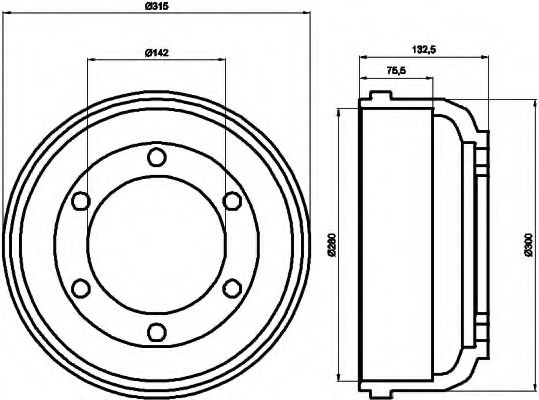 8DT 355 300-211 Behr Hella Гальмівний барабан