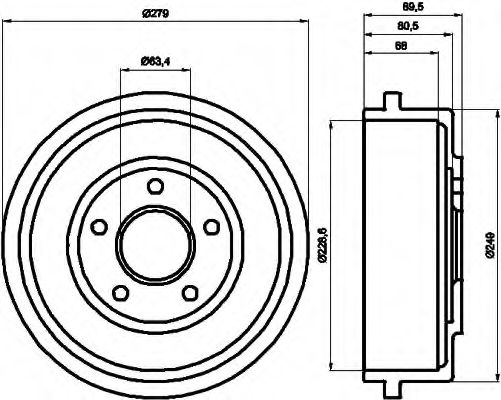 8DT 355 300-431 Behr Hella Гальмівний барабан