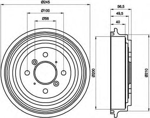 8DT 355 300-571 Behr Hella Гальмівний барабан