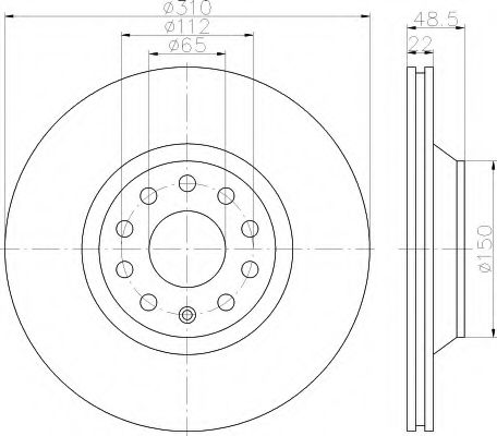 8DD 355 112-121 Behr Hella Гальмівний диск