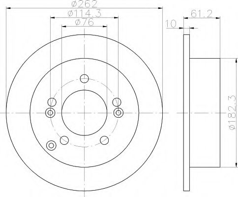 8DD 355 113-641 Behr Hella Гальмівний диск