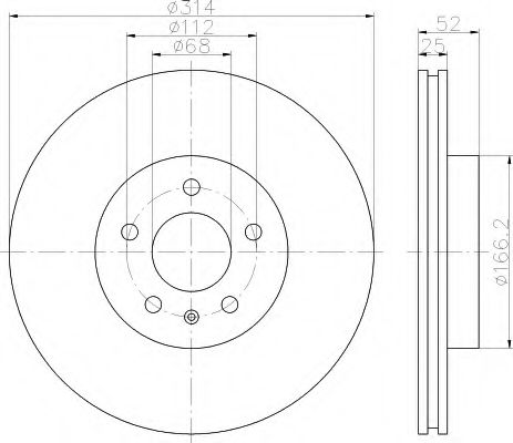 8DD 355 113-881 Behr Hella Тормозной диск