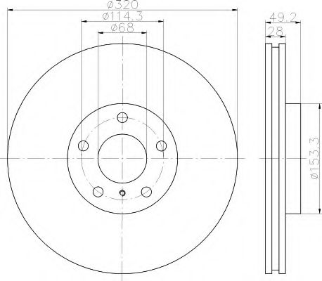 8DD 355 114-101 Behr Hella Тормозной диск
