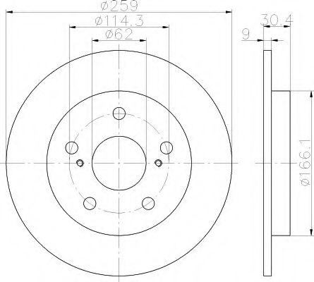 8DD 355 118-981 Behr Hella Гальмівний диск