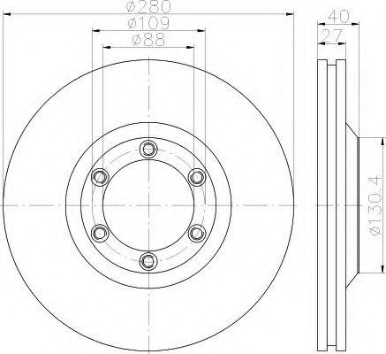 8DD 355 115-231 Behr Hella Тормозной диск
