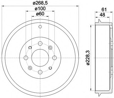 8DT 355 300-651 Behr Hella Гальмівний барабан