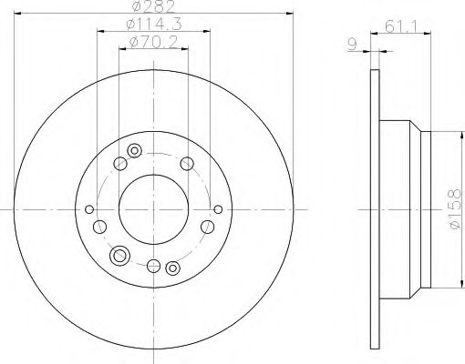 8DD 355 105-001 Behr Hella Гальмівний диск