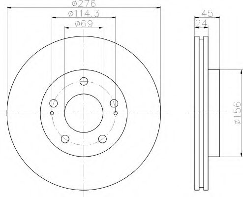 8DD 355 108-191 Behr Hella Тормозной диск