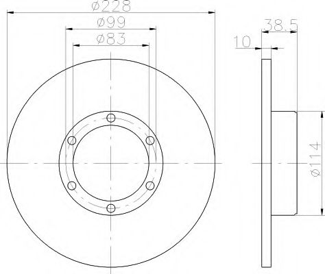 8DD 355 100-031 Behr Hella Тормозной диск