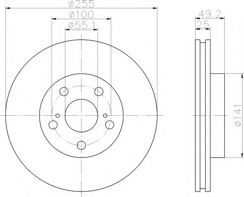 8DD 355 104-891 Behr Hella Тормозной диск